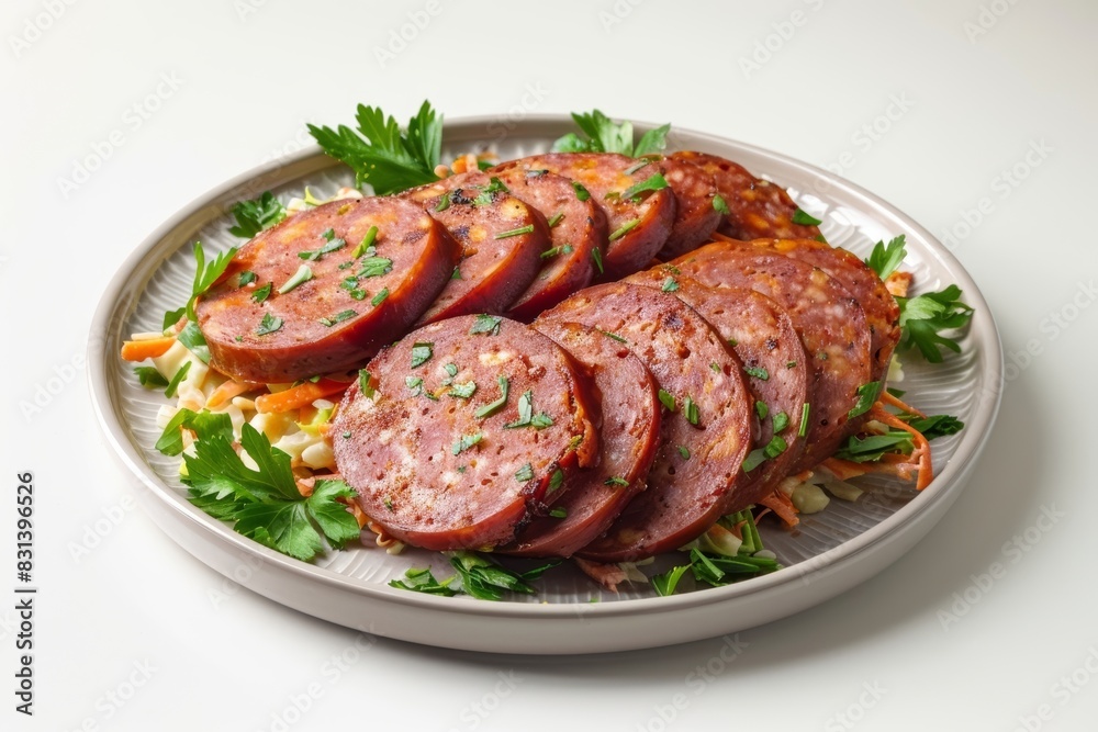 Tempting Barbecued Bologna with Crispy Coleslaw Tempting Barbecued Bologna with Crispy Coleslaw