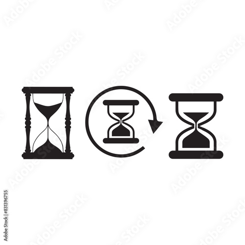 Vintage hourglass / sandglass timer or clock flat icon for apps and websites