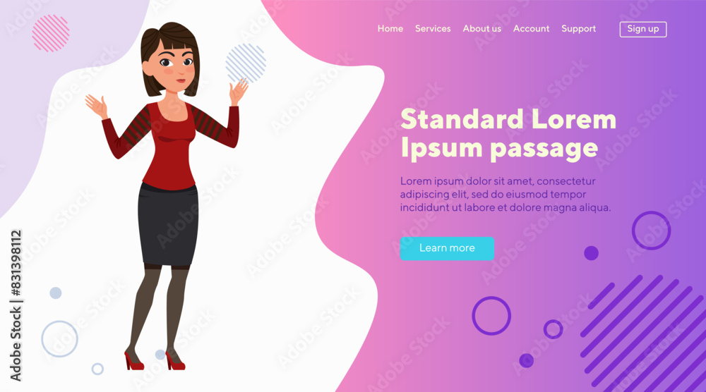 Female office employee with hands up. Asian cartoon character with modern hairstyle flat vector illustration. Occupation, work, gesture concept for banner, website design or landing web page Female office employee with hands up. Asian cartoon character with modern hairstyle flat vector illustration. Occupation, work, gesture concept for banner, website design or landing web page