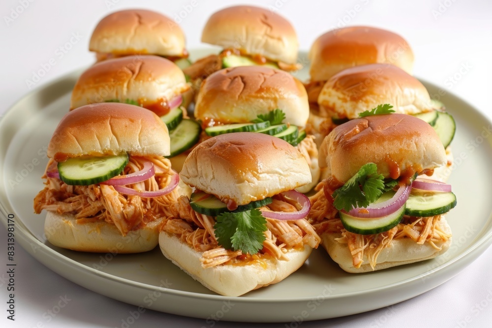 Fluffy Hawaiian Roll BBQ Chicken Sliders with Zesty Pickled Cucumbers Fluffy Hawaiian Roll BBQ Chicken Sliders with Zesty Pickled Cucumbers