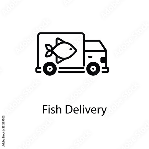 Fish Delivery vector icon