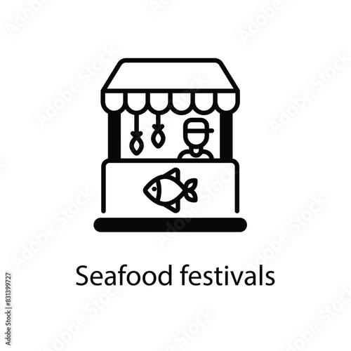 Seafood festivals vector icon