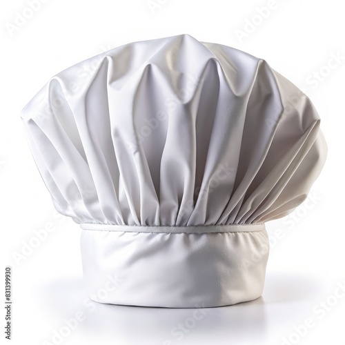 White Chefs Hat on White Background. Generative AI