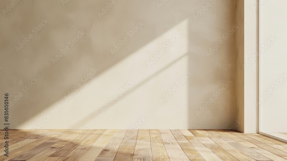 A room with a white wall and wooden floors. The room is empty and has a lot of natural light coming in through the window A room with a white wall and wooden floors. The room is empty and has a lot of natural light coming in through the window