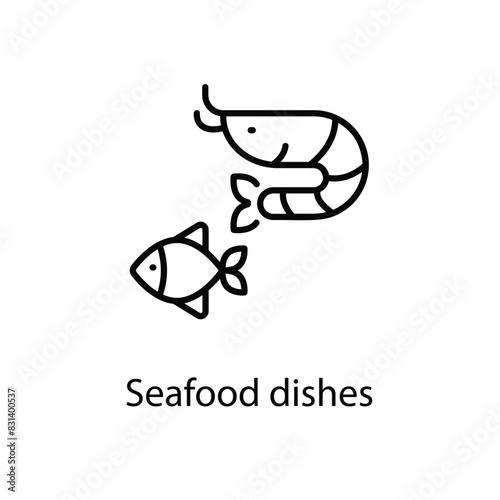 Seafood dishes vector icon