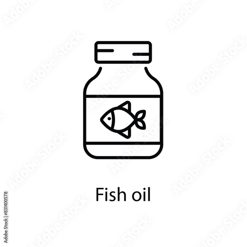 Fish oil vector icon