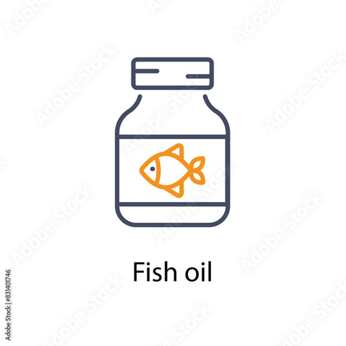 Fish oil vector icon