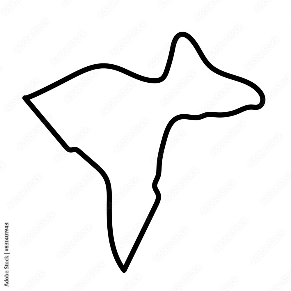 Sangha-Mbaéré map line illustration Sangha-Mbaéré map line illustration