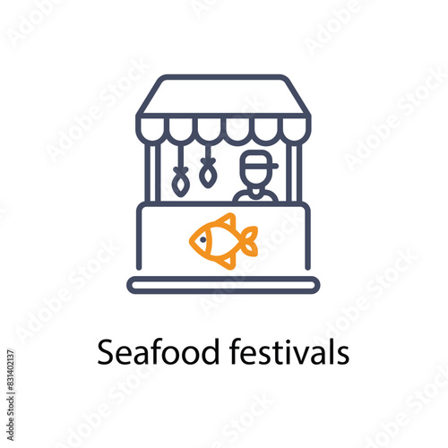 Seafood festivals vector icon © Shahid
