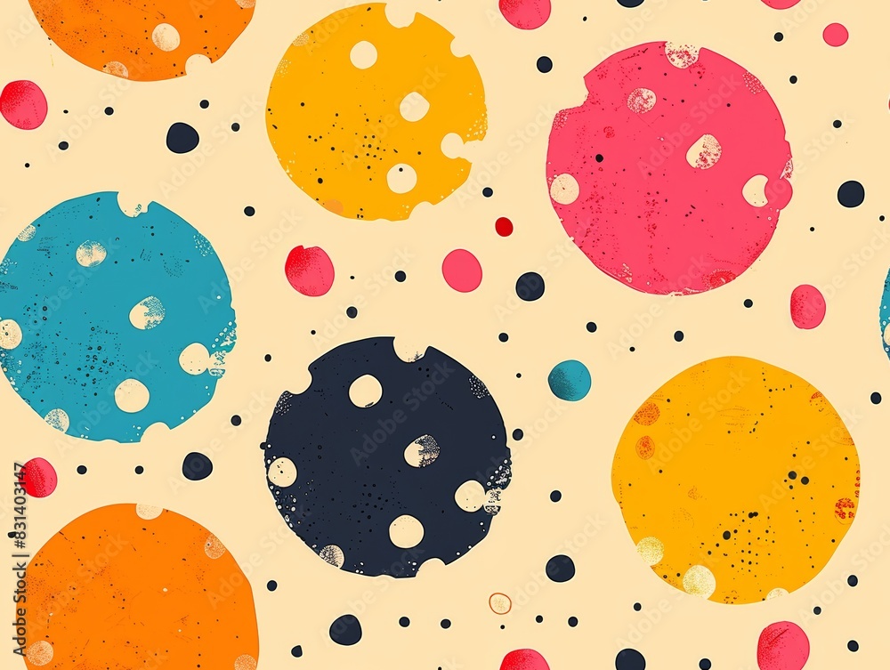 multi-colored polka dots. multi-colored polka dots.