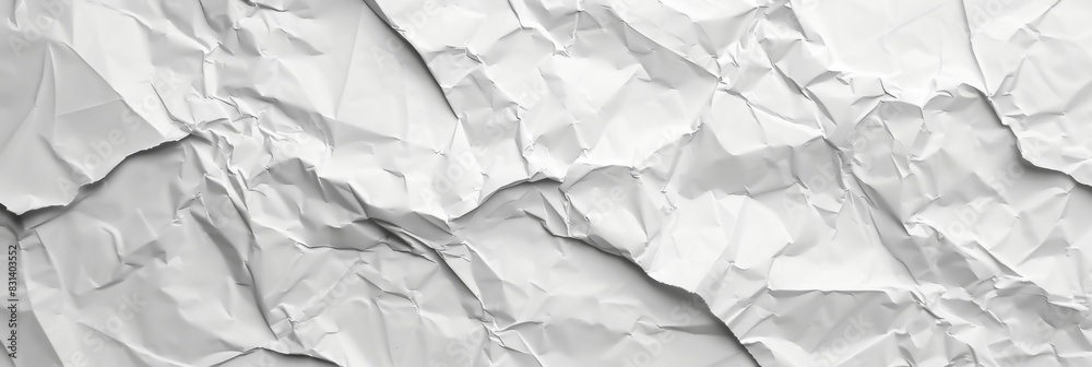 Fototapeta premium Paper crumpled texture. Clean empty white wrinkled paper background