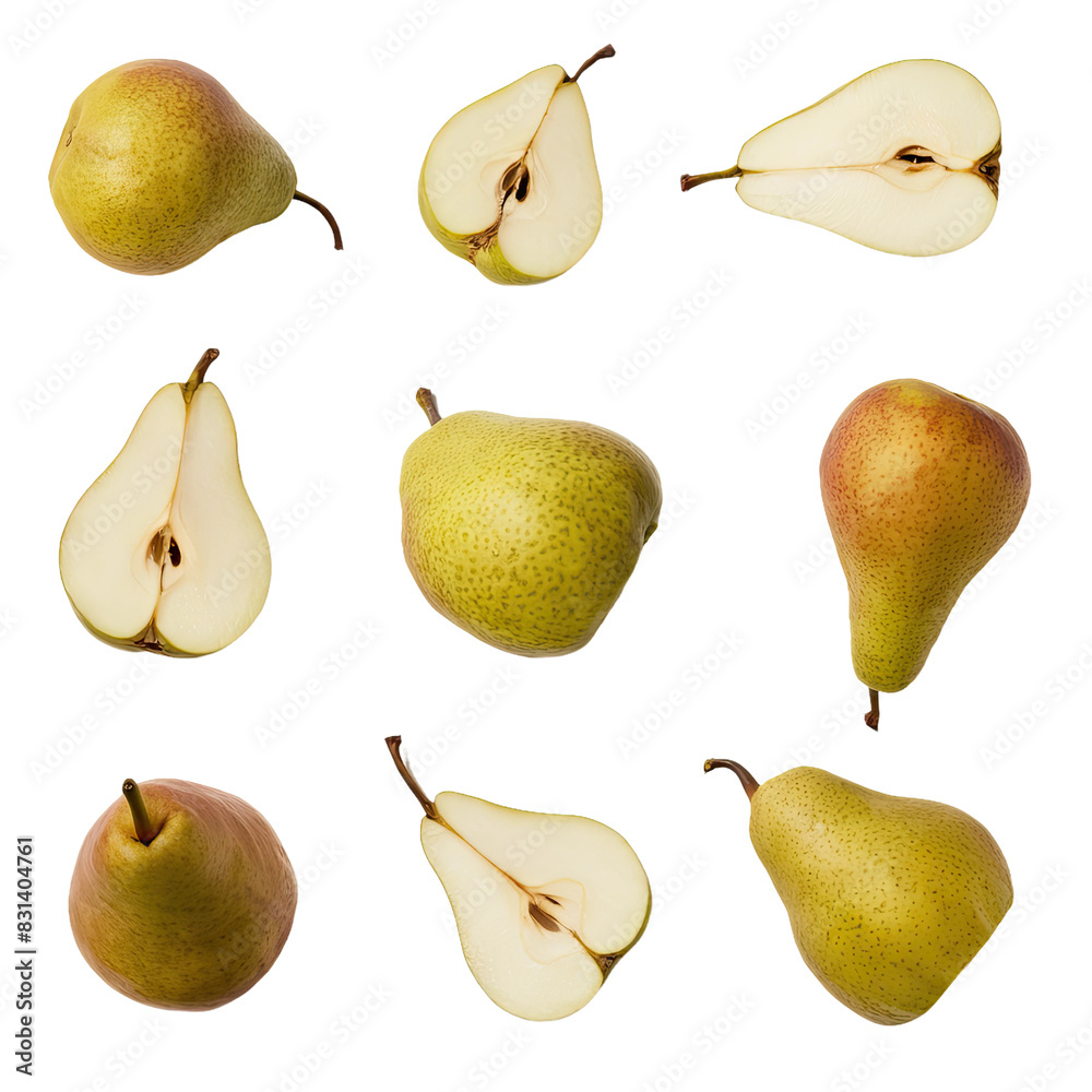 Isolated PNG Pear Fruit, GENERATIVE AI Isolated PNG Pear Fruit, GENERATIVE AI