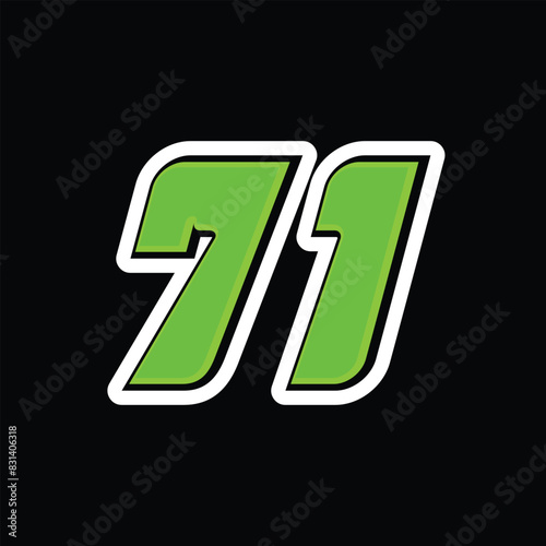 Racing number 71 design template