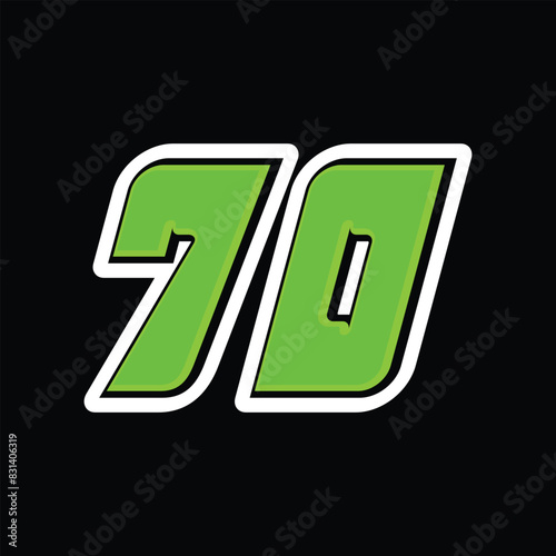Racing number 70 design template