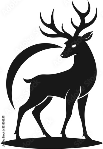 Gloomy Deer Silhouette  vector illustration 