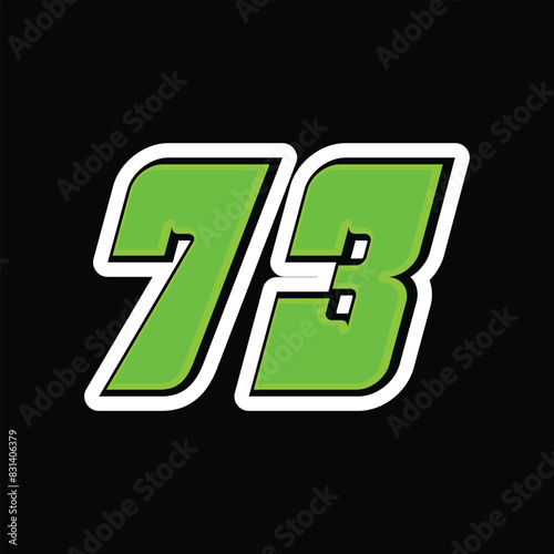 Racing number 73 design template