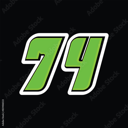 Racing number 74 design template