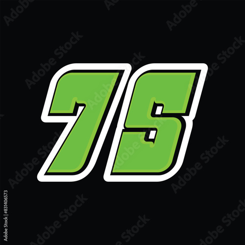 Racing number 75 design template