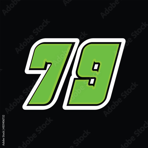 Racing number 79 design template