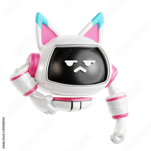 PNG 3D Cynical Robot icon isolated on a white background photo