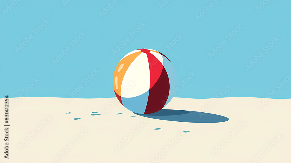 Flat illustration of a colorful beach ball