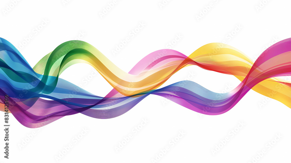 Colorful rainbow ribbon on a white background Colorful rainbow ribbon on a white background