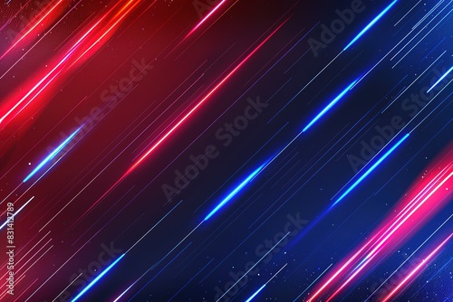 Red and blue background with glowing neon lines