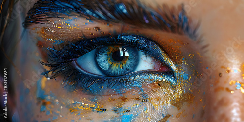 closeup of an artwork exploring visual language featuring intense dynamic brush strokes and vibrant colors Macro Photography and RealTime Eye AF highlight the fine details and emotional impact