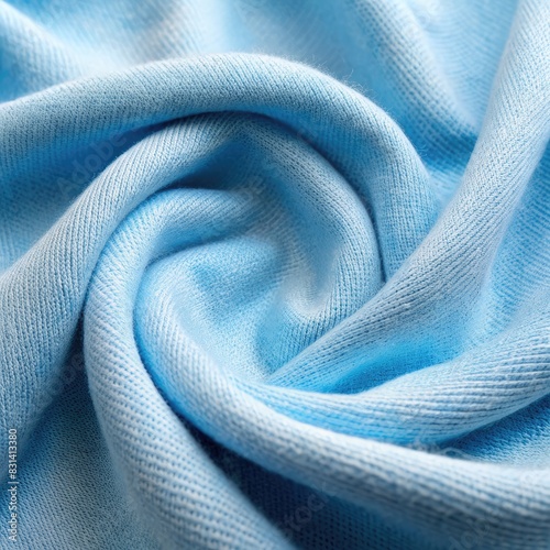 Close Up of Light Blue Cashmere Fabric. Generative AI