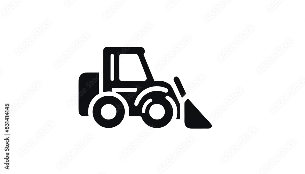 A minimalist icon of a loader in black, isolated on a transparent background. The design is simple and clean, with clear lines A minimalist icon of a loader in black, isolated on a transparent background. The design is simple and clean, with clear lines