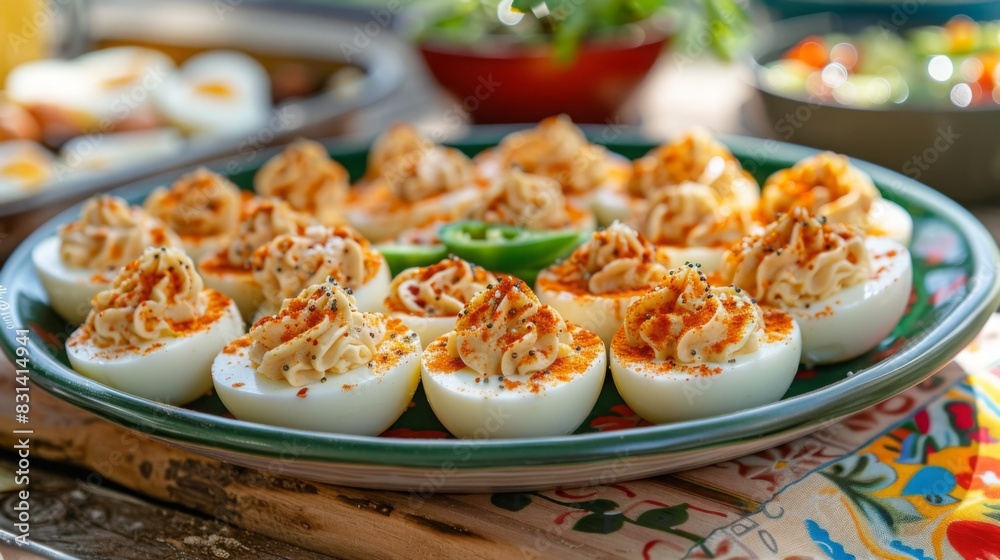 Classic Southern Deviled Eggs with Paprika and Jalapeño for Juneteenth Picnic
