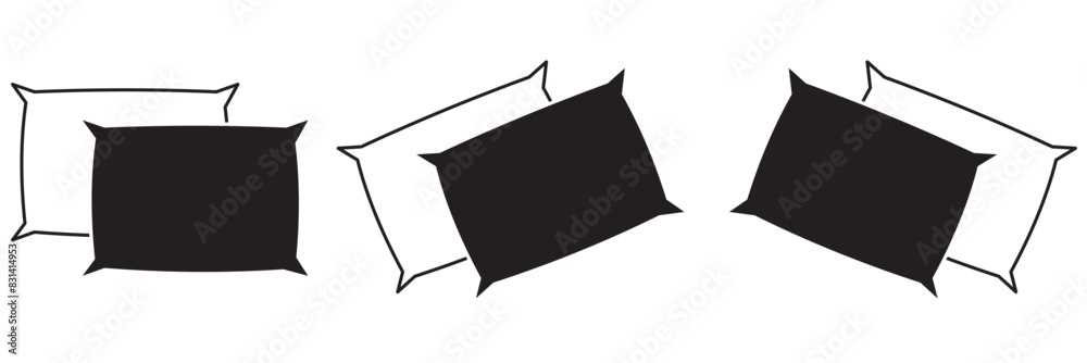 Pillow icon vector. Pillow sign and symbol. Comfortable fluffy pillow Pillow icon vector. Pillow sign and symbol. Comfortable fluffy pillow