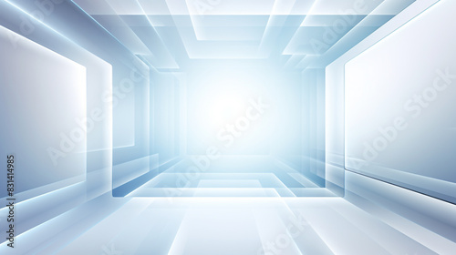 Modern white and light grey square overlapped. white background. Minimal geometric white light background abstract design. 