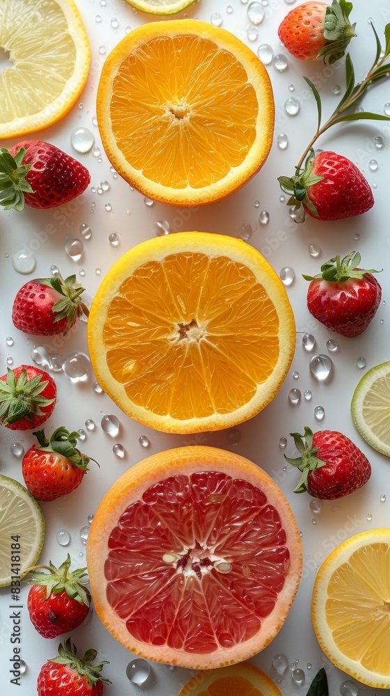 Background of colorful citrus fruits
