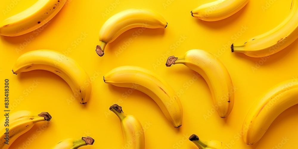 Lots of sweet ripe bananas on a colorful background Lots of sweet ripe bananas on a colorful background