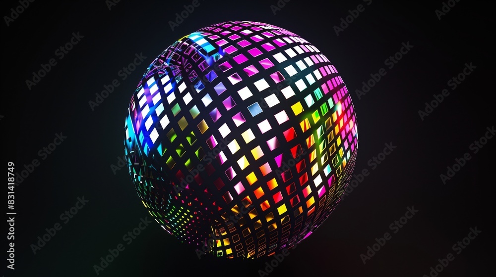 A vibrant and dynamic spheric geometric shape with psychedelic patterns in rainbow hues, moving fluidly against a black background, creating a visually striking effect A vibrant and dynamic spheric geometric shape with psychedelic patterns in rainbow hues, moving fluidly against a black background, creating a visually striking effect
