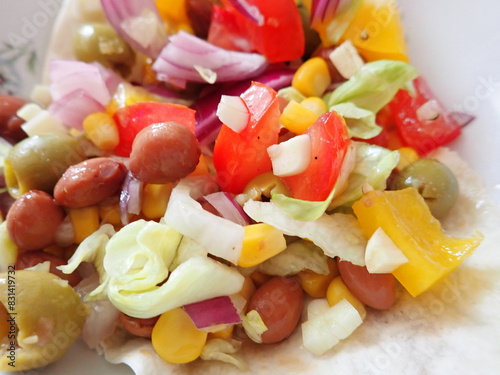 salad with beans corn and vegetables