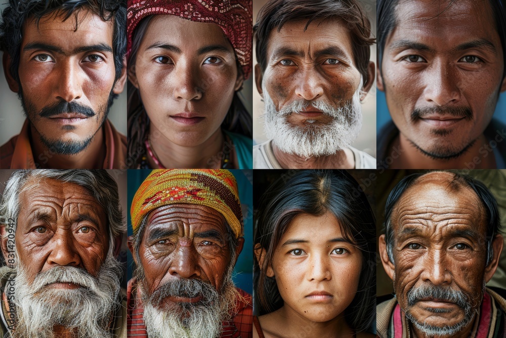 Portrait Series of Global Diversity - Human Aspect of Population Growth - Cross-Cultural Faces Portrait Series of Global Diversity - Human Aspect of Population Growth - Cross-Cultural Faces