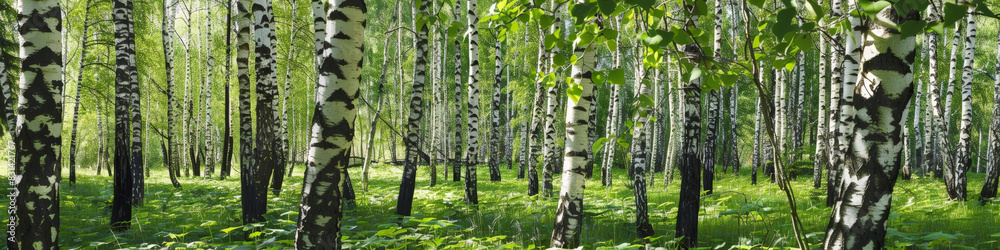 Summer Serenity: Birch Forest. Generative AI Summer Serenity: Birch Forest. Generative AI