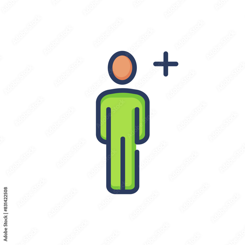 Add friend line icon. Single person, user, plus, cross isolated outline sign. People, social media, internet, contact concept. Vector illustration for web design and apps Add friend line icon. Single person, user, plus, cross isolated outline sign. People, social media, internet, contact concept. Vector illustration for web design and apps