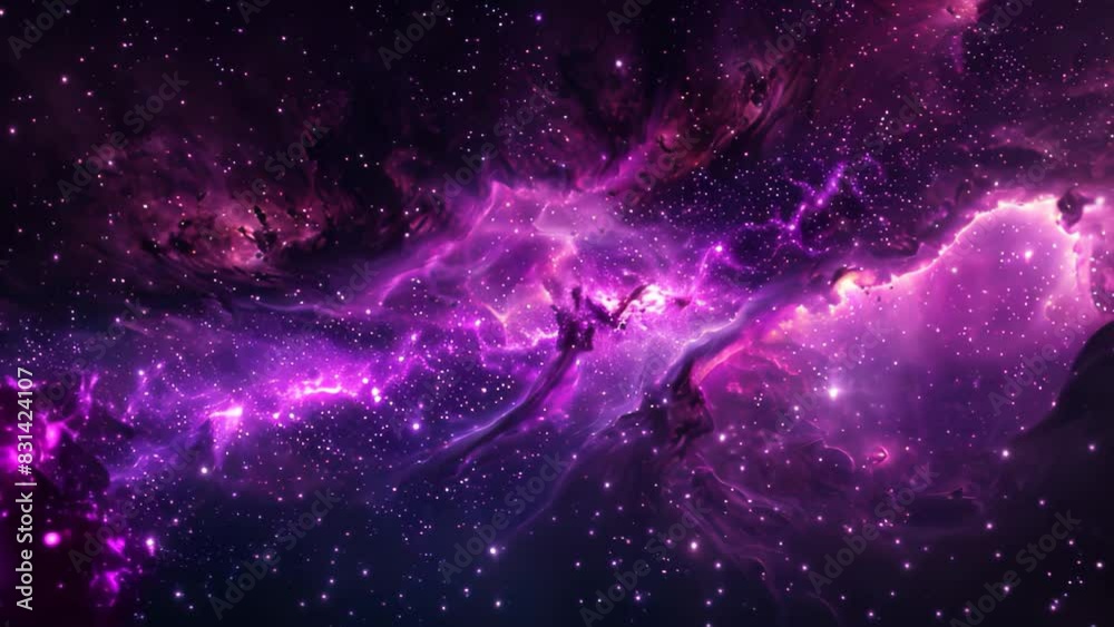 A vast expanse of space filled with stars in mesmerizing shades of purple and blue, A mesmerizing purple nebula stretching across the horizon A vast expanse of space filled with stars in mesmerizing shades of purple and blue, A mesmerizing purple nebula stretching across the horizon