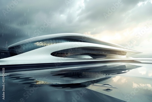 Futuristic Olympics Velodrome Design Featuring Innovative Architecture and Advanced Materials photo