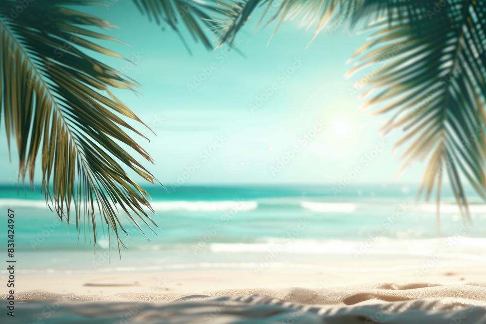 Tranquil Tropics: Hazy Palms on Sandy Shores