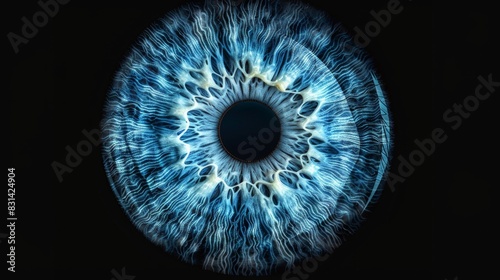 Slit of the eye, beautiful deep human eye. Blue.