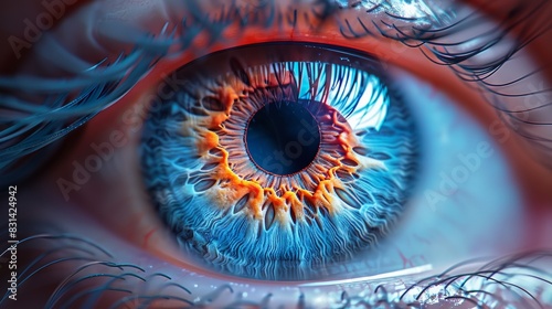 Slit of the eye, beautiful deep human eye.
