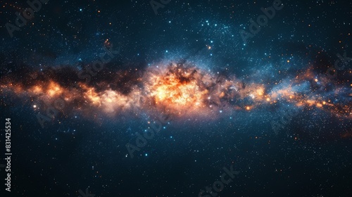 Milky Way constellation, beautiful night summer sky with stars. photo