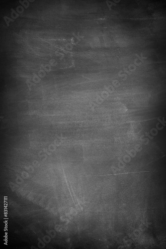 Chalk rubbed out on vertical blackboard background