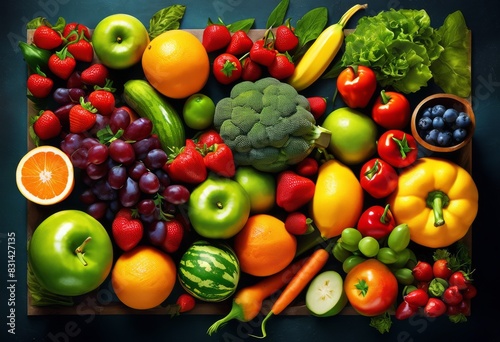 colorful seasonal food calendar fresh fruits vegetables  organic  healthy  natural  ripe  delicious  diet  nutrition  meal  cooking  kitchen  ingredients