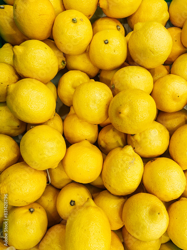 lots of ripe sour lemon for food citrus background