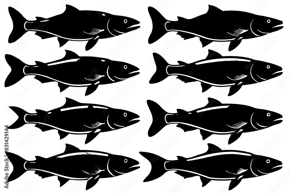 fish silhouette vector illustration